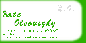 mate olsovszky business card